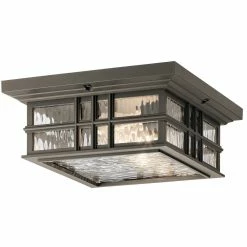New β Kichler Lighting Beacon Squareβ’ 75W 2-Light Medium E-26 Incandescent Outdoor Ceiling Fixture in Olde Bronze π
