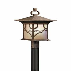 Coupon ✨ Kichler Lighting Morris 200W 1-Light Medium E-26 Incandescent Post Mount Lantern in Distressed Copper 😉