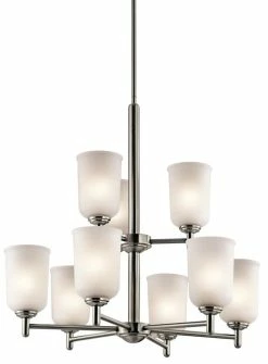 Hot Sale 😉 Kichler Lighting Shailene™ 100W 9-Light Medium Incandescent Chandelier in Brushed Nickel ✔️