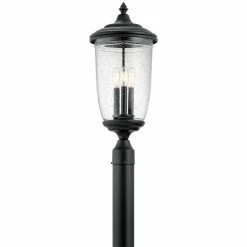 Wholesale 🥰 Kichler Lighting Yorke 60W 3-Light Candelabra E-12 Incandescent Outdoor Post Lamp in Textured Black 👏
