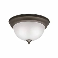 Buy 🎁 Kichler Lighting Signature 6-1/2 x 11-1/2 in. 60 W 2-Light Medium Flush Mount Ceiling Fixture in Old Bronze 👏