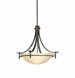 Cheapest 🎁 Kichler Lighting Olympia 150 W 3-Light Medium Reversible Pendant in Olde Bronze 🔥