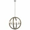 Promo 💯 Kichler Lighting Grand Bank™ 480W 8-Light Candelabra E-12 Incandescent Chandelier in Distressed Antique Grey 🧨 -Kichler Lighting shop Query 1904