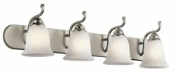 Hot Sale ❤️ Kichler Lighting Camerena 4-Light Bath Light in Brushed Nickel 🎁