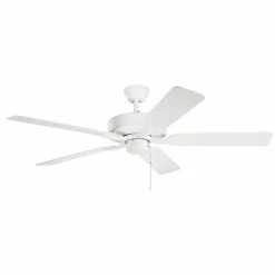 Buy 👍 Kichler Lighting Basics Pro 52 in. 5 Blade Indoor LED Ceiling Fan in Matte White 🎉