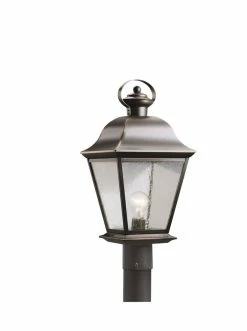 Flash Sale 👍 Kichler Lighting Mount Vernon 150W 1-Light Medium Post Lantern in Olde Bronze ✨