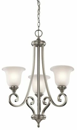 Cheapest 🧨 Kichler Lighting Monroe™ 100W 3-Light Medium Base Incandescent Chandelier in Brushed Nickel 🌟