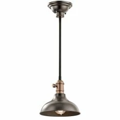 Hot Sale 🌟 Kichler Lighting Cobson 7-1/2 in. 1-Light Mini Pendant or Wall Sconce in Olde Bronze 👍