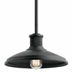 Outlet 👍 Kichler Lighting Allenbury™ 100W 1-Light Medium E-26 Incandescent Outdoor Pendant in Textured Black 🛒