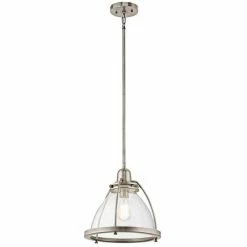 Budget ❤️ Kichler Lighting Silberne 100W 1-Light Medium E-26 incandescent Pendant in Classic Pewter ⭐