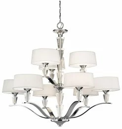 Wholesale 😀 Kichler Lighting Crystal Persuasion™ 31-1/2 in. 60 W 9-Light Chandelier in Polished Chrome ✨