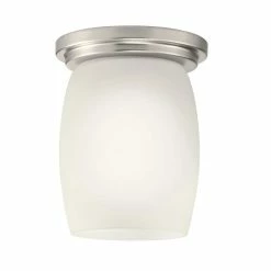 New 🛒 Kichler Lighting Eileen 6-1/2 x 5 in. 100 W 1-Light Medium Flush Mount Ceiling Fixture in Brushed Nickel 💯