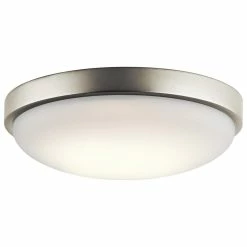 Best Pirce 👍 Kichler Lighting Ceiling Space 1-Light Flush Mount Ceiling Fixture in Brushed Nickel 🛒