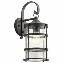 New 🎁 Kichler Lighting Mill Lane 100W 1-Light Medium E-26 Incandescent Outdoor Wall Sconce in Anvil Iron 🤩