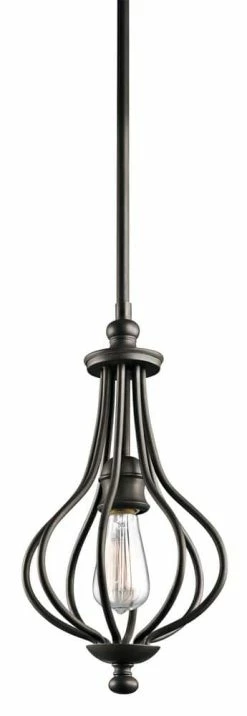 Brand new 🛒 Kichler Lighting Kensington 60W 1-Light Mini Pendant in OldeBronze 🧨