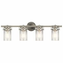 Discount ✨ Kichler Lighting Brinley 75W 4-Light Medium E-26 Incandescent Vanity Fixture in Brushed Nickel 👍