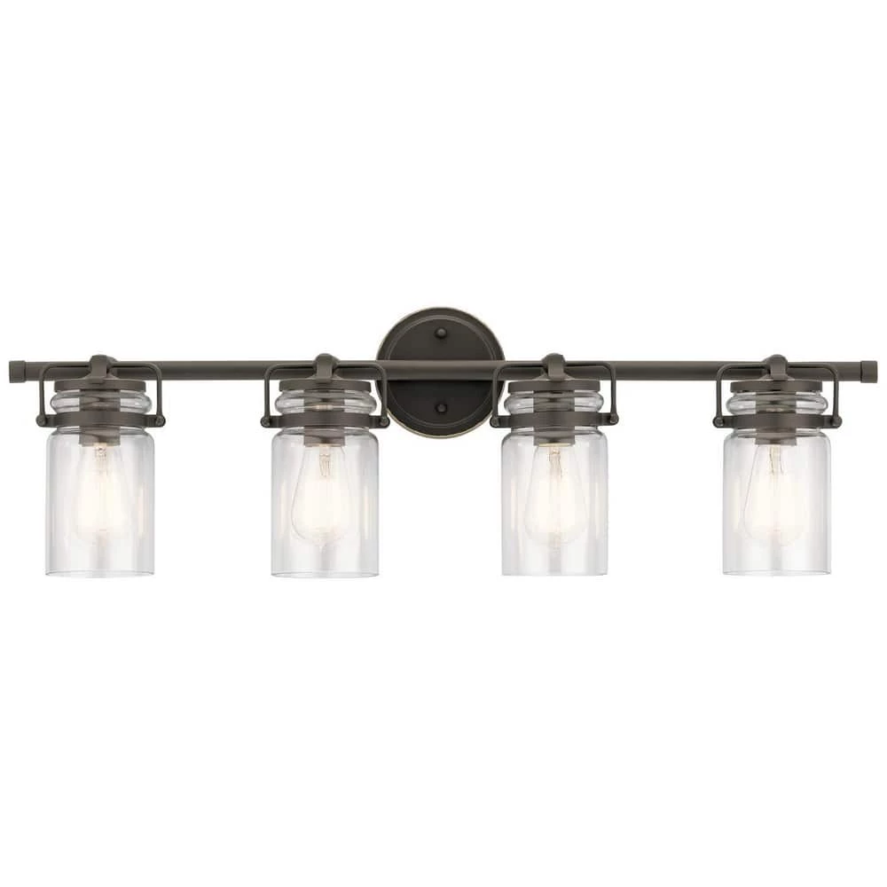 Outlet π₯° Kichler Lighting Brinley 75W 4-Light Medium E-26 Incandescent Vanity Fixture in Olde Bronze π 3 Outlet π₯° Kichler Lighting Brinley 75W 4-Light Medium E-26 Incandescent Vanity Fixture in Olde Bronze π