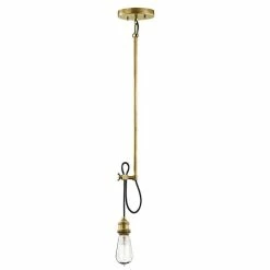 Best reviews of 🌟 Kichler Lighting Rumer 13-1/2 in. 1-Light Mini Pendant in Natural Brass ✔️