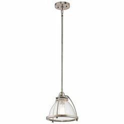 Cheapest 🤩 Kichler Lighting Silberne 1-Light Pendant with Clear Seeded Glass in Classic Pewter 👍