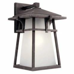 Discount ⭐ Kichler Lighting Beckett 1-Light LED Outdoor Wall Sconce in Weathered Zinc 👏
