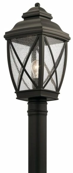 Flash Sale 🤩 Kichler Lighting Tangier™ 60W 1-Light Medium E-26 Incandescent Post Lantern in Olde Bronze 🧨