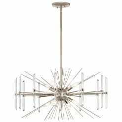 Outlet β Kichler Lighting Erisβ’ 60W 8-Light Candelabra E-12 Incandescent Chandelier in Polished Nickel π