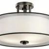 Best Pirce 🔥 Kichler Lighting Tallie™ 11-3/4 in. 100W 3-Light Semi-Flush Mount Ceiling Fixture in Mission Bronze 😍 -Kichler Lighting shop Query 2064
