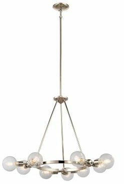 Top 10 👍 Kichler Lighting Garim 21-3/4 in. 9-Light Candelabra E-12 Base Chandelier in Polished Nickel 😀