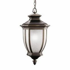 Best deal 🌟 Kichler Lighting Salisbury™ 99 in. 200W 1-Light Outdoor Hanging Pendant in Rubbed Bronze 👍