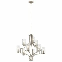 Cheap 😉 Kichler Lighting Vara 60W 9-Light Candelabra E-12 Incandescent Chandelier in Brushed Nickel 🌟