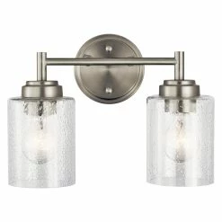 Deals 💯 Kichler Lighting Winslow™ 75W 2-Light Medium E-26 Incandescent Vanity Fixture in Brushed Nickel ⌛