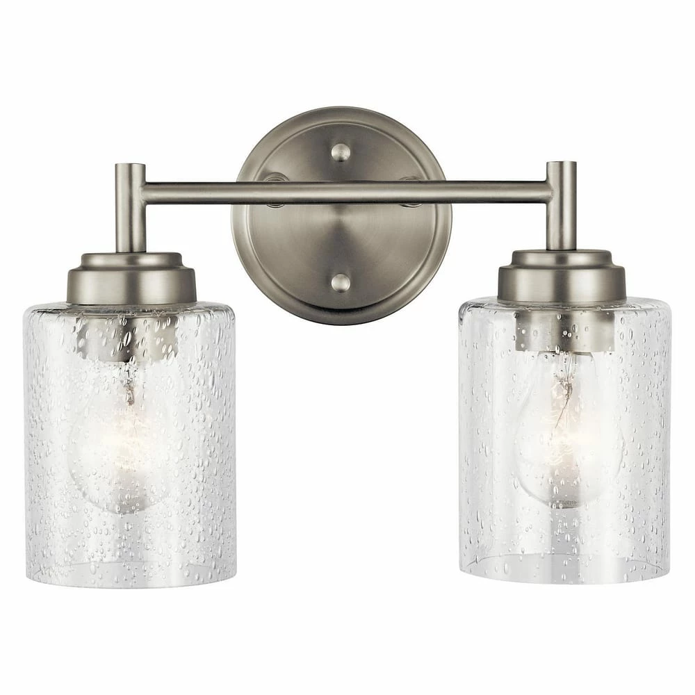 Deals 💯 Kichler Lighting Winslow™ 75W 2-Light Medium E-26 Incandescent Vanity Fixture in Brushed Nickel ⌛ 3 Deals 💯 Kichler Lighting Winslow™ 75W 2-Light Medium E-26 Incandescent Vanity Fixture in Brushed Nickel ⌛