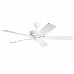 Best Sale 🔥 Kichler Lighting Basics Pro 52W 5-Blade Ceiling Fan in Matte White 👍