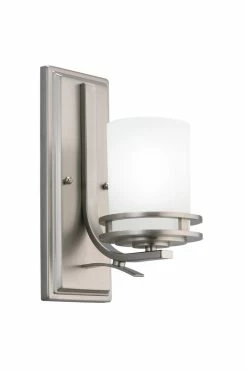 Cheap ๐ Kichler Lighting Hendrik 100 W 8 in. 1-Light Medium Wall Sconce in Brushed Nickel โจ