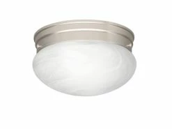Best reviews of 🌟 Kichler Lighting Ceiling Space 60W 1-Light Flushmount Ceiling Fixture with Alabaster Swirl Glass in Brushed Nickel 👏