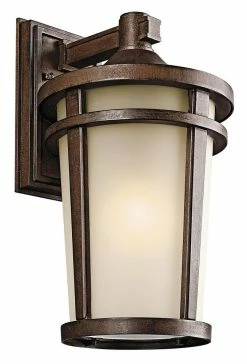 Best Sale 😀 Kichler Lighting Atwood 17-3/4 in. 150W 1-Light Medium Lantern in Brown Stone 💯