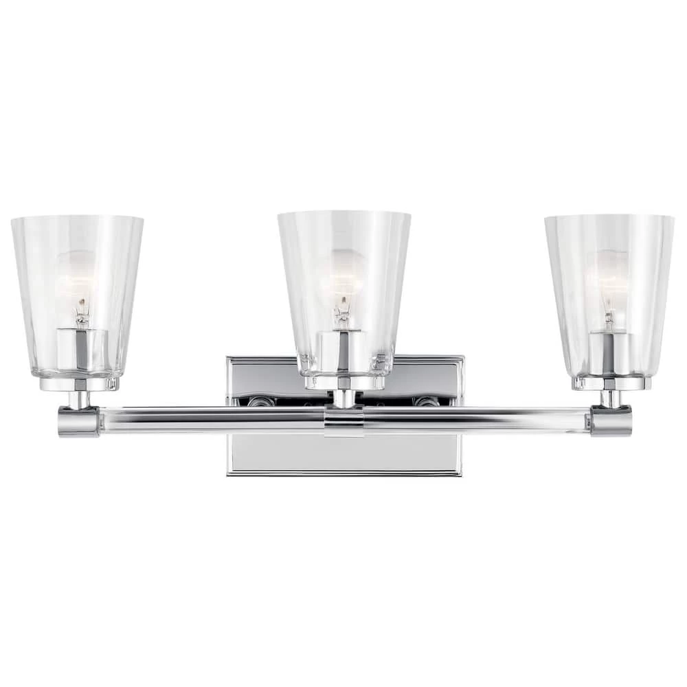Outlet βοΈ Kichler Lighting Audrea 60W 3-Light Bath Light in Polished Chrome π 3 Outlet βοΈ Kichler Lighting Audrea 60W 3-Light Bath Light in Polished Chrome π