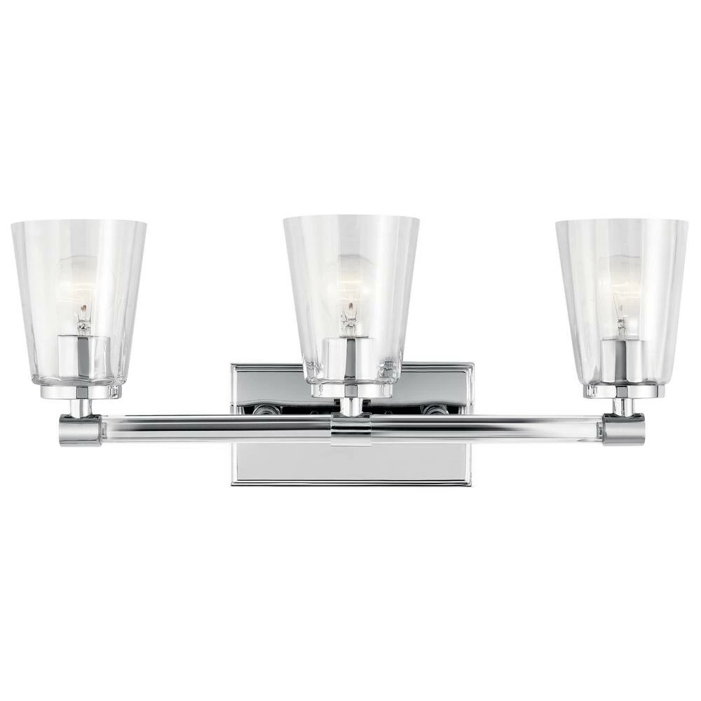 Outlet βοΈ Kichler Lighting Audrea 60W 3-Light Bath Light in Polished Chrome π 4 Outlet βοΈ Kichler Lighting Audrea 60W 3-Light Bath Light in Polished Chrome π - Image 2
