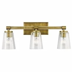 Best Pirce 🎉 Kichler Lighting Audrea 75W 3-Light Medium E-26 Incandescent Vanity Fixture in Natural Brass 🤩