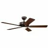 Cheap ✨ Kichler Lighting Basics Pro Designer 52W 1-Light 5-Blade LED Ceiling Fan in Satin Natural Bronze 🔔