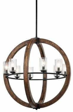 Top 10 🎉 Kichler Lighting Grand Bank™ 60W 8-Light Pendant in Auburn Stained 😉