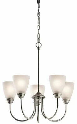 Wholesale 🤩 Kichler Lighting Jolie 22 in. 100W 5-Light Medium Incandescent Ceiling Light in Brushed Nickel 👏