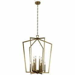 Hot Sale 🔔 Kichler Lighting Abbotswell™ 60W 12-Light Candelabra E-12 Incandescent Chandelier in Natural Brass 😀