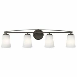 Best Pirce 🌟 Kichler Lighting Tao 75W 4-Light Medium E-26 Incandescent Vanity Fixture in Olde Bronze ⌛