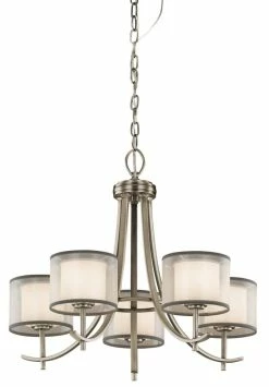 Discount 🧨 Kichler Lighting Tallie™ 60W 5-Light Candelabra E-12 Incandescent Chandelier in Antique Pewter 🎉