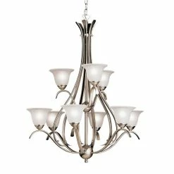 Top 10 👏 Kichler Lighting Dover 60W 9-Light Candelabra Chandelier in Brushed Nickel 👏