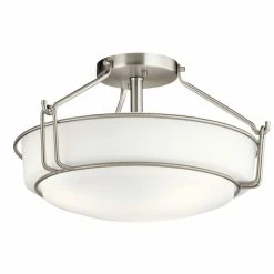 Flash Sale 😉 Kichler Lighting Alkire 75W 3-Light Medium E-26 Incandescent Semi-Flush Mount Ceiling Fixture in Brushed Nickel ✨