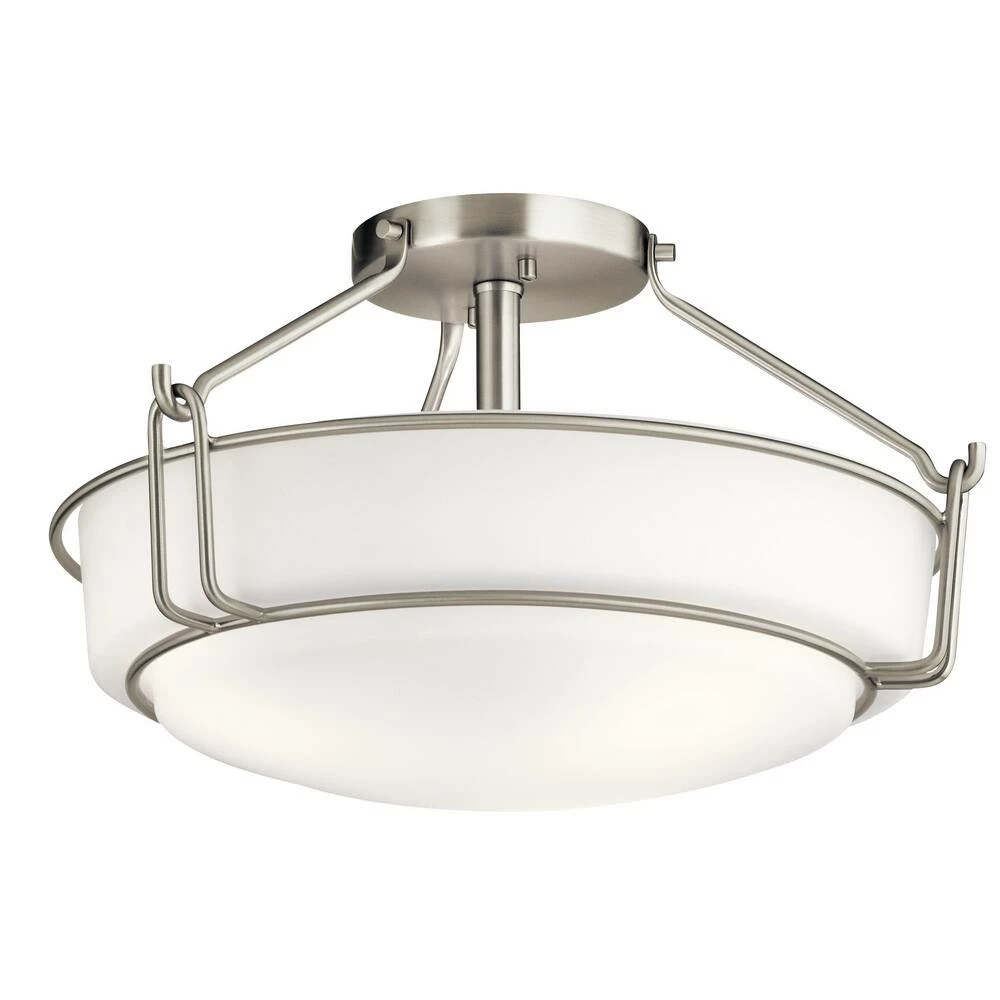 Flash Sale π Kichler Lighting Alkire 75W 3-Light Medium E-26 Incandescent Semi-Flush Mount Ceiling Fixture in Brushed Nickel β¨ 3 Flash Sale π Kichler Lighting Alkire 75W 3-Light Medium E-26 Incandescent Semi-Flush Mount Ceiling Fixture in Brushed Nickel β¨