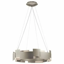 Hot Sale ⌛ Kichler Lighting Moderne™ 26-1/2 in. 120W 2-Light Integrated LED Chandelier in Satin Nickel 🔥
