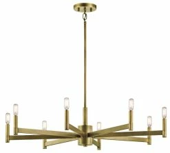 Top 10 🎉 Kichler Lighting Erzo 60W 8-Light Candelabra E-12 Incandescent Chandelier in Natural Brass ⭐